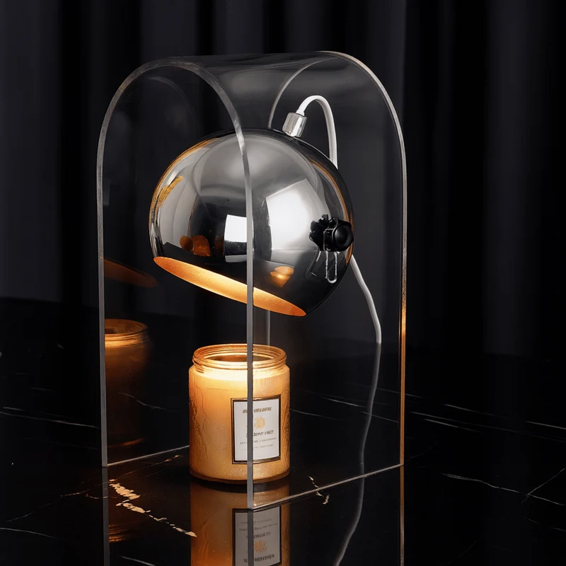 Geurkaars Smelter met Matglas Kap – Veilige Warmtelamp voor Geurwax Aromatherapie en Sfeerverlichting | Sansoti