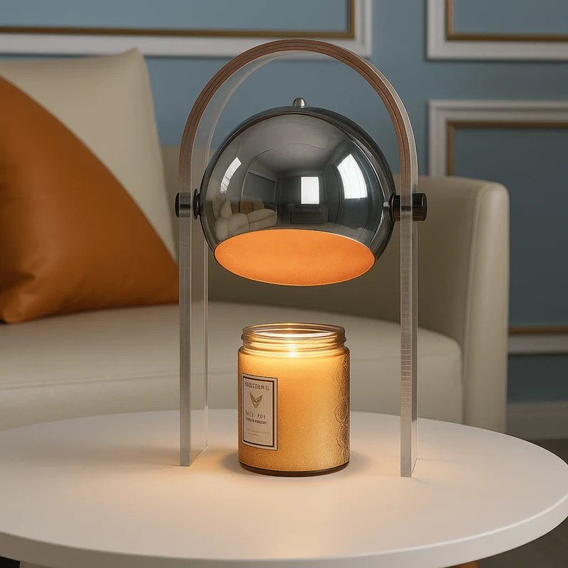Geurkaars Smelter met Matglas Kap – Veilige Warmtelamp voor Geurwax Aromatherapie en Sfeerverlichting | Sansoti