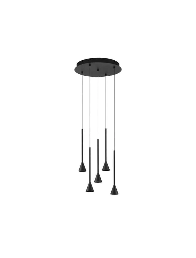 Net LED Pendelleuchte 5-flammig Ø 35,5cm 3000K Schwarz