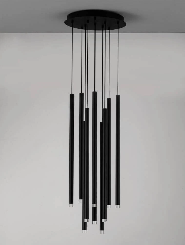 Dandia LED Pendelleuchte 10-flammig Ø 40,5cm 3000K Schwarz