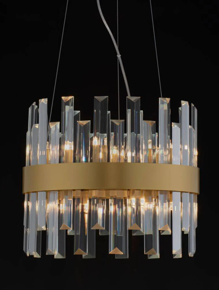 Crown Pendelleuchte 5-flammig Ø 35cm Gold-Satiniert