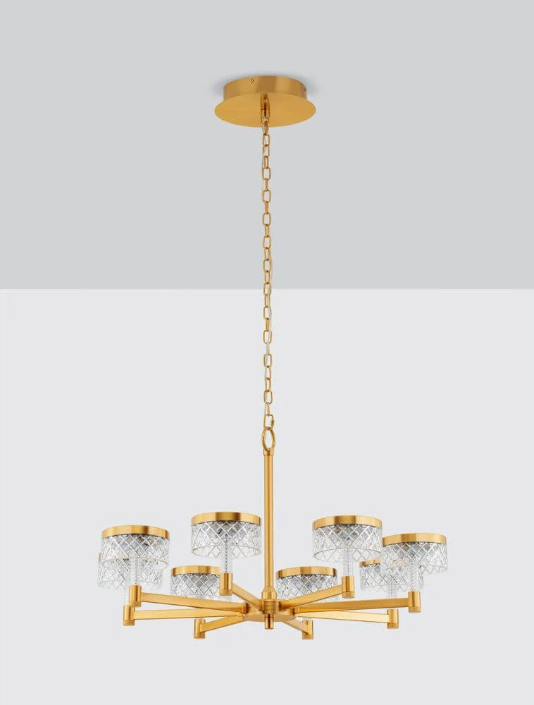 Bion LED Pendelleuchte 8-flammig Ø 80,7cm 3000K Gold