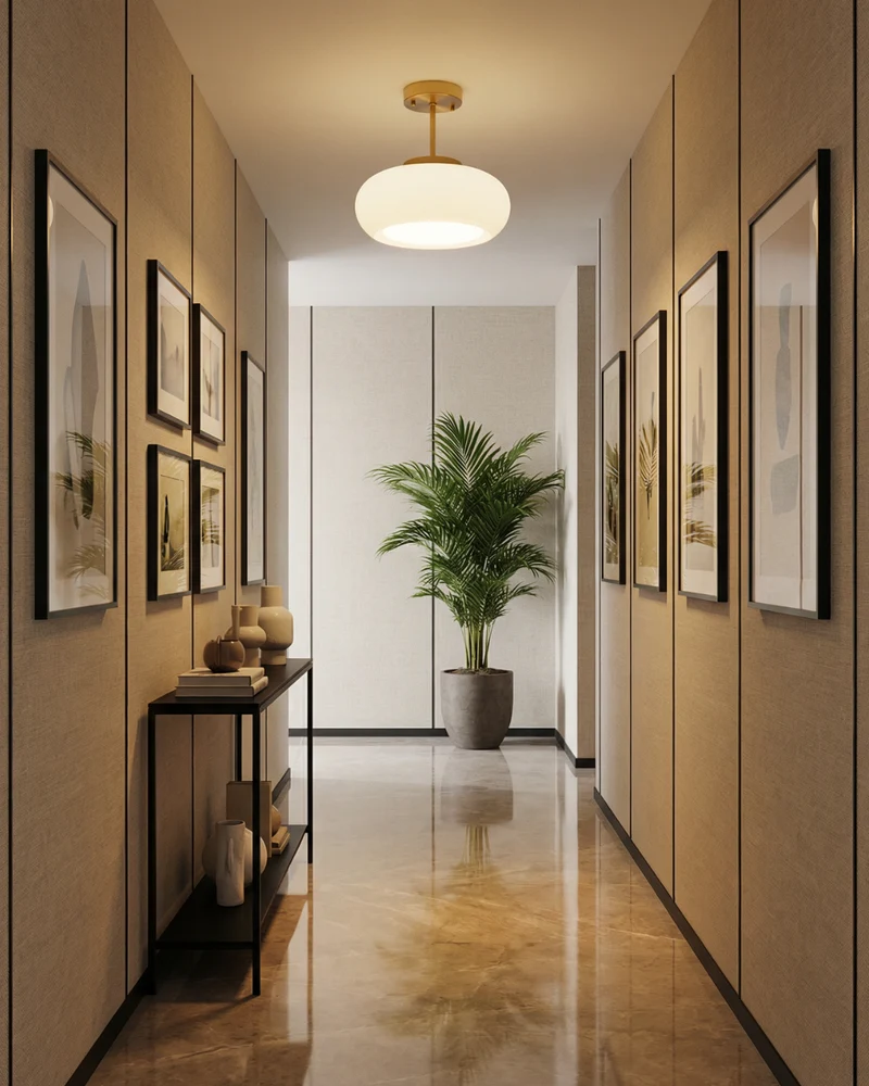 Moderne Plafondlamp Met Gouden Frame En Glazen Kap In Amber Of Wit 3000K Warm Licht | Sansoti