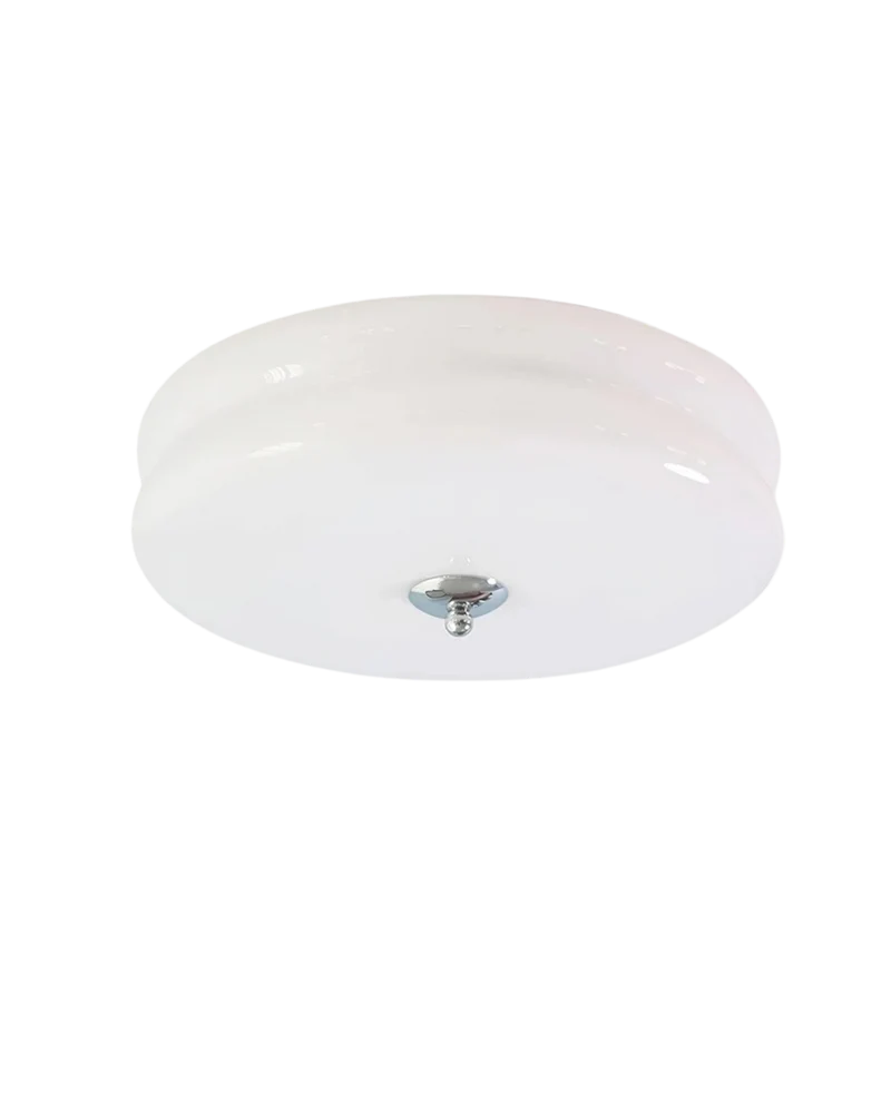 Art Deco Plafondlamp In Beige Met Chroom Accent En Warme Sfeerverlichting | Sansoti