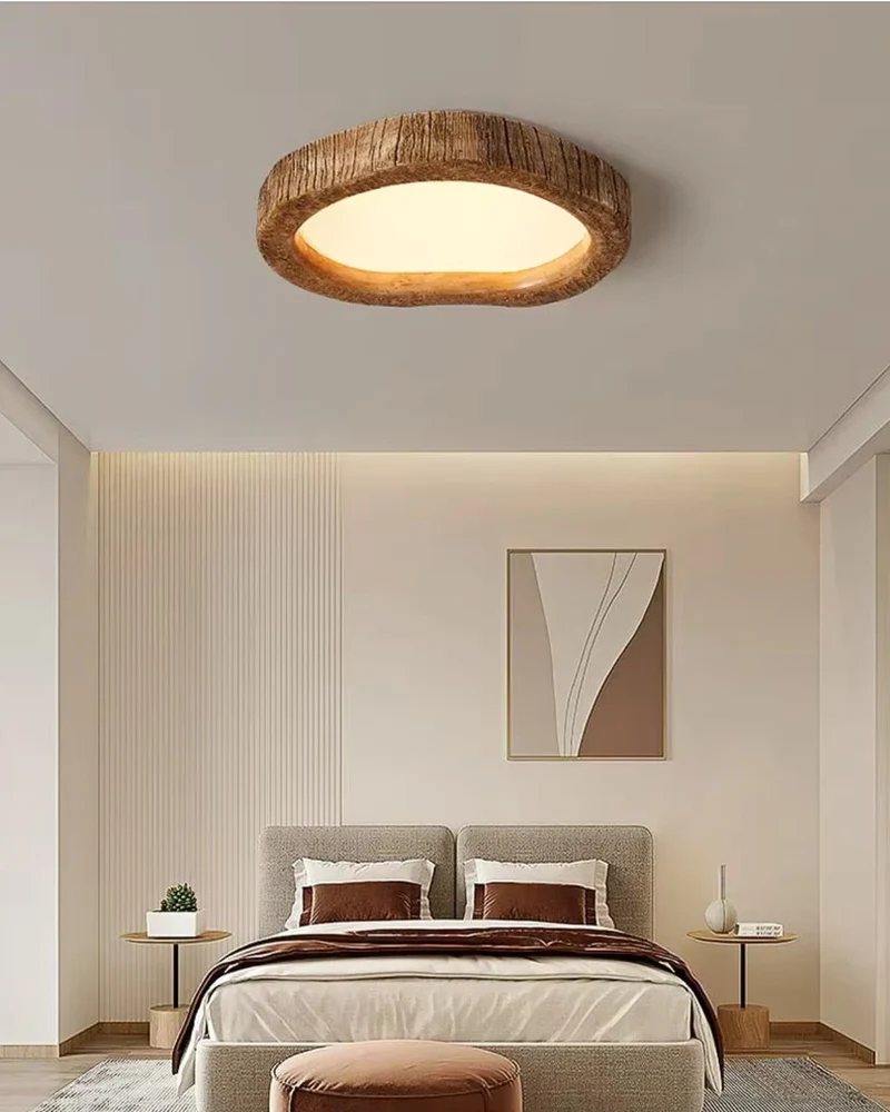 Moderne Houten Plafondlamp Met Warme LED Verlichting En Minimalistisch Design | Sansoti