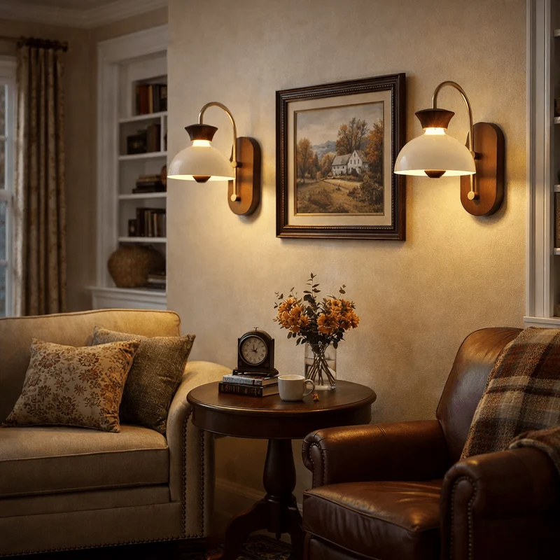 Wood Arc Wall Lamp
