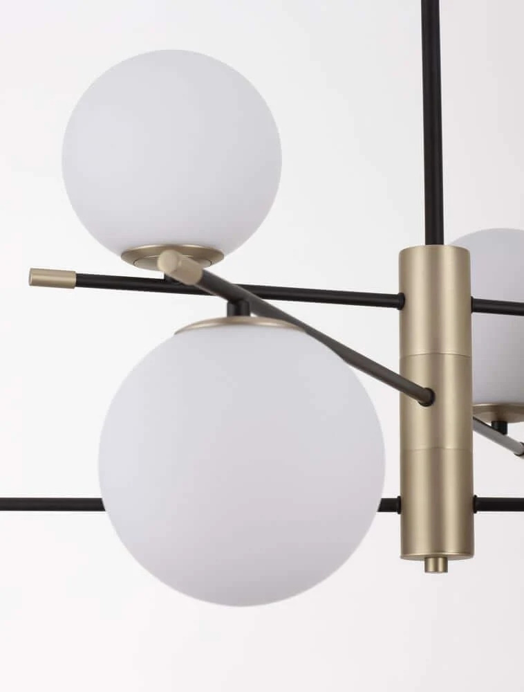 Git Pendelleuchte 6-flammig Ø 100cm Gold, Weiß, Schwarz