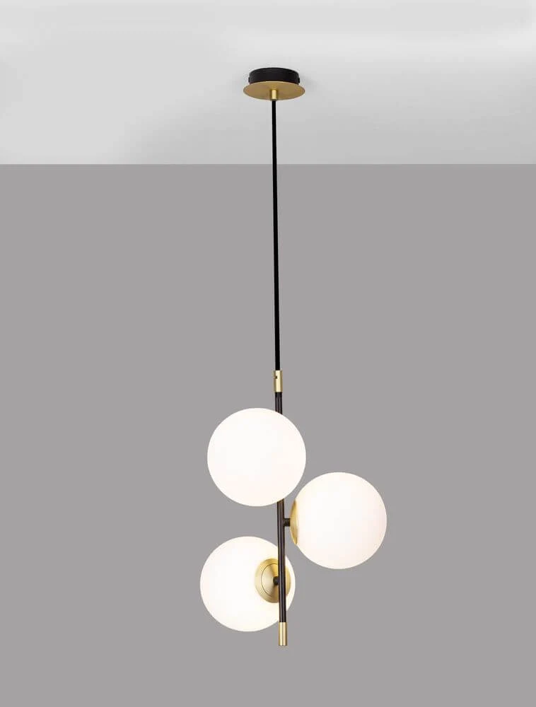 Git Pendelleuchte 3-flammig Ø 33cm Gold, Weiß, Schwarz