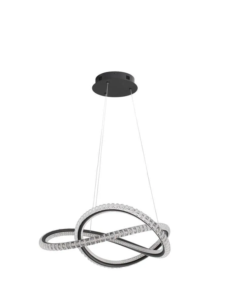 Ginevra LED Pendelleuchte Verknotet Ø 58cm 3000K Schwarz