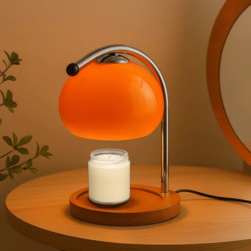 Glas-in-lood Aromalamp met Kaarsenwarmer en LED Verlichting voor Sfeervolle Geur en Ontspanning Thuis | Sansoti
