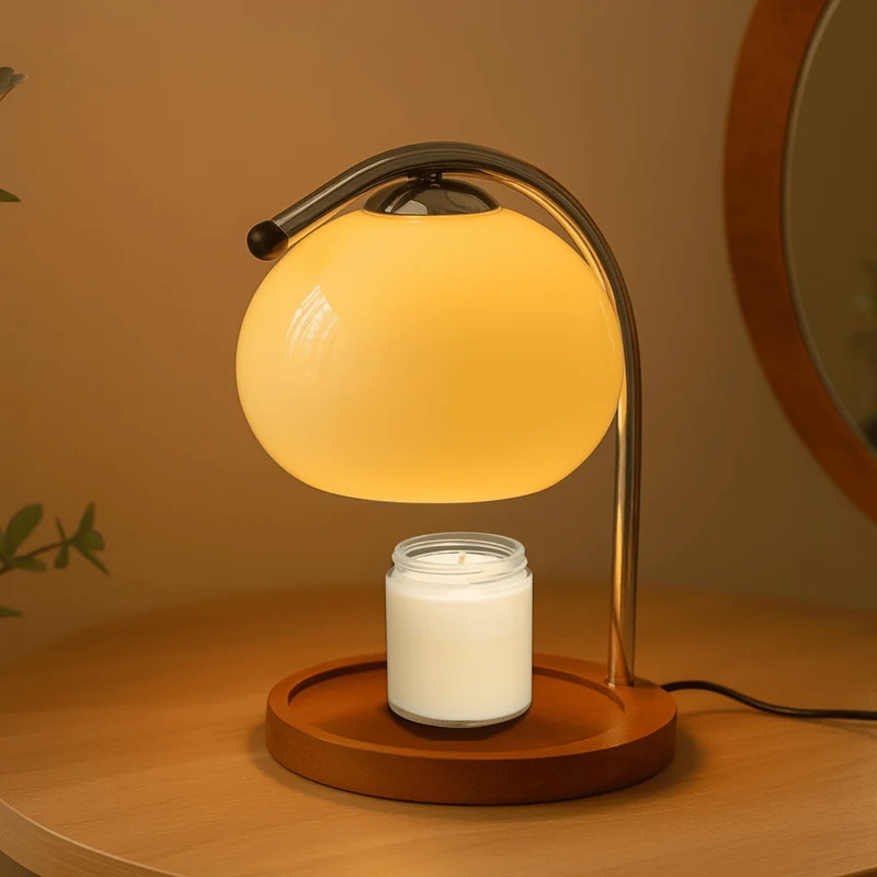 Glas-in-lood Aromalamp met Kaarsenwarmer en LED Verlichting voor Sfeervolle Geur en Ontspanning Thuis | Sansoti