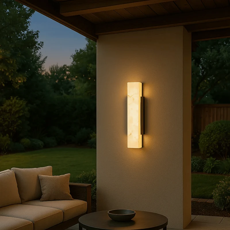 Wandlamp voor buiten LED marmereffect IP65 waterbestendig buitenverlichting tuinverlichting gevellamp in 3 maten | Sansoti