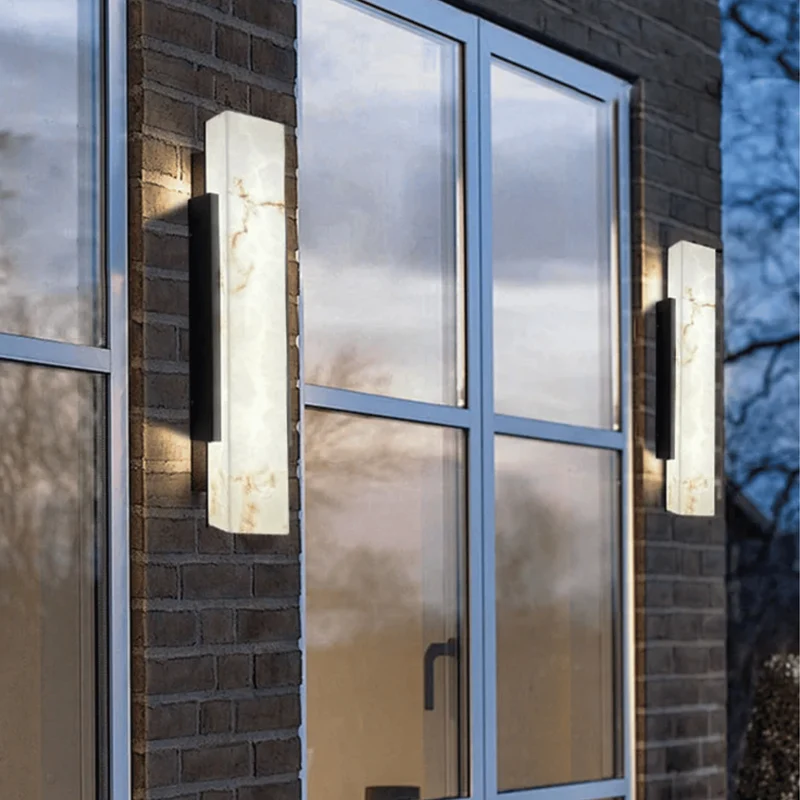 Wandlamp voor buiten LED marmereffect IP65 waterbestendig buitenverlichting tuinverlichting gevellamp in 3 maten | Sansoti