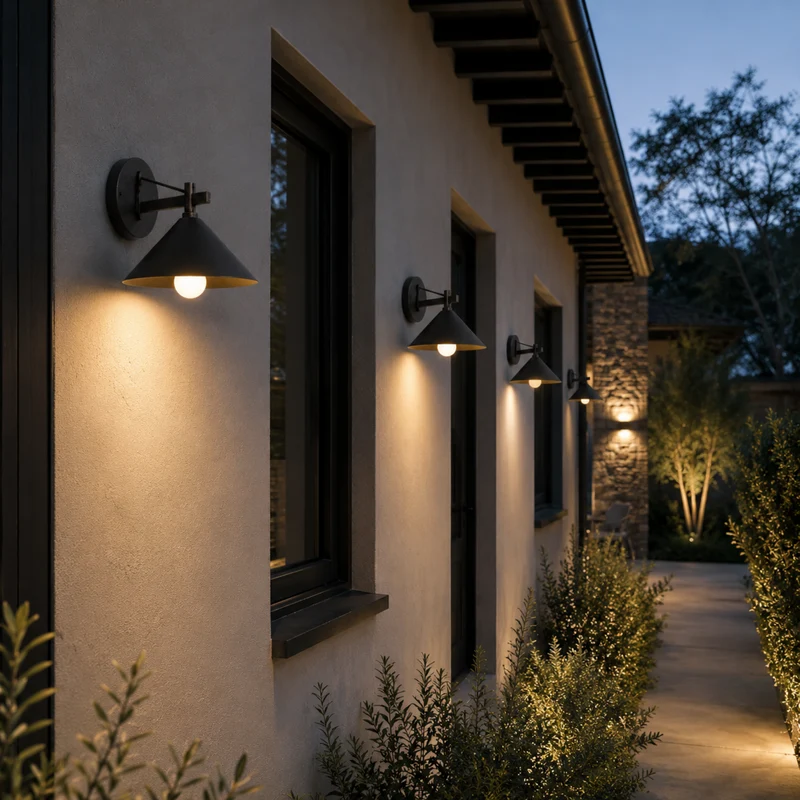 Industriële Buitenwandlamp Waterdicht Metaal E27 Fitting Zwart Goud Brons Balkon Terras Tuin Verlichting | Sansoti