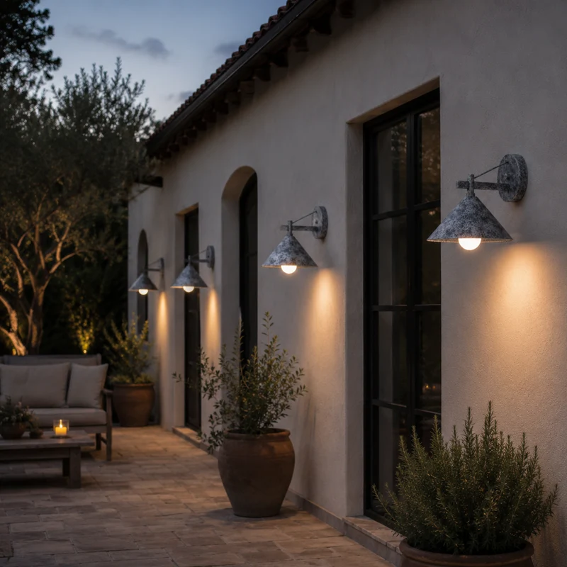 Industriële Buitenwandlamp Waterdicht Metaal E27 Fitting Zwart Goud Brons Balkon Terras Tuin Verlichting | Sansoti