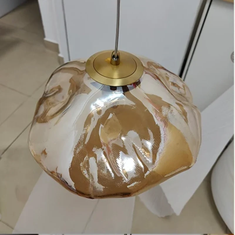 Glazen Hanglamp Wolkvorm Ø20-40cm Rookgrijs Amber Helder LED G9 Verstelbaar Scandinavisch Design Eetkamer | Sansoti
