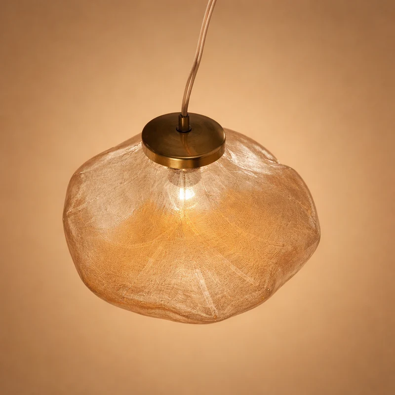 Glazen Hanglamp Wolkvorm Ø20-40cm Rookgrijs Amber Helder LED G9 Verstelbaar Scandinavisch Design Eetkamer | Sansoti