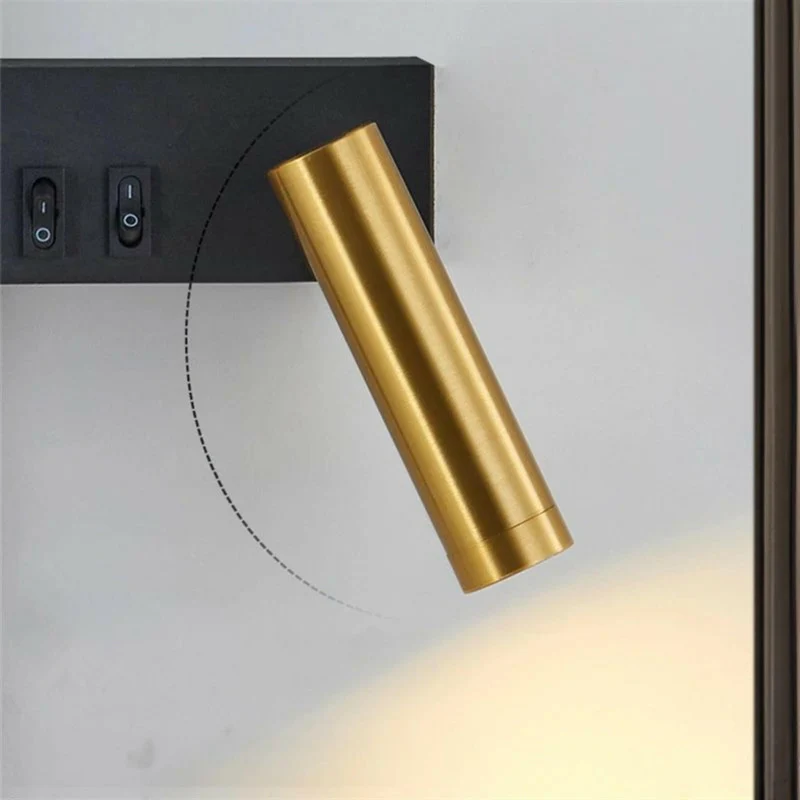 Scandinavische wandlamp ijzer LED verlichting slaapkamer hal studeerkamer 16x50cm zwart design modern | Sansoti