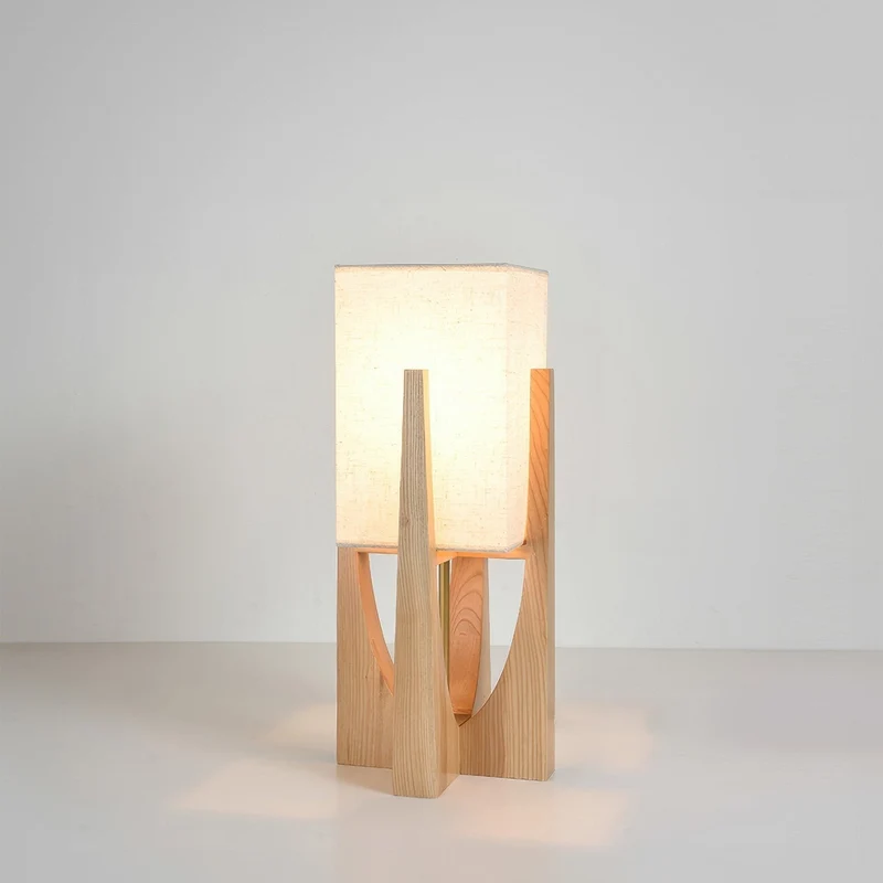 Japanse Vloerlamp Stof en Hout | Natuurlijk Warme Sfeerverlichting Woonkamer Slaapkamer Leeshoek Design | Sansoti