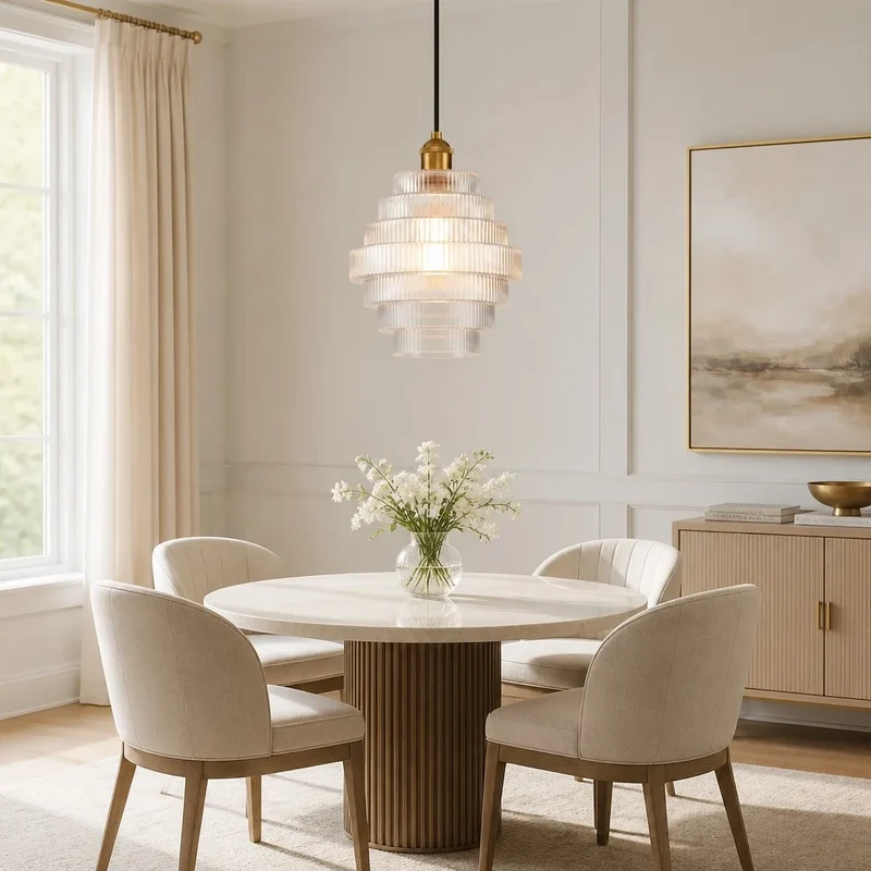 Glazen Hanglamp Gestreept Gekleurd Glas Flesmodel Scandinavische Verlichting voor Eetkamer Woonkamer Keukeneiland | Sansoti