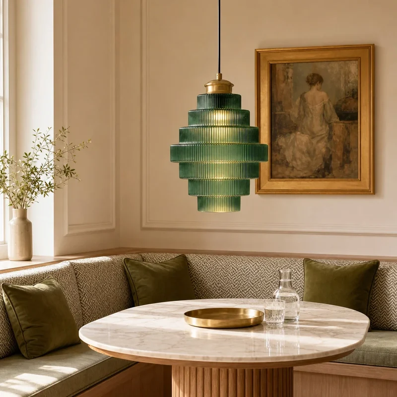 Glazen Hanglamp Gestreept Gekleurd Glas Flesmodel Scandinavische Verlichting voor Eetkamer Woonkamer Keukeneiland | Sansoti