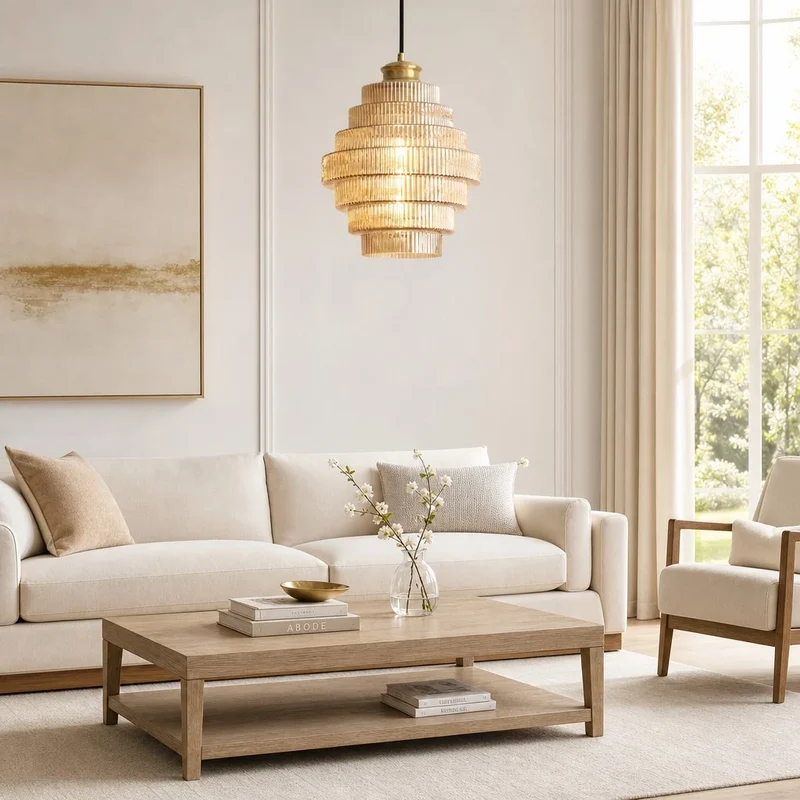 Glazen Hanglamp Gestreept Gekleurd Glas Flesmodel Scandinavische Verlichting voor Eetkamer Woonkamer Keukeneiland | Sansoti