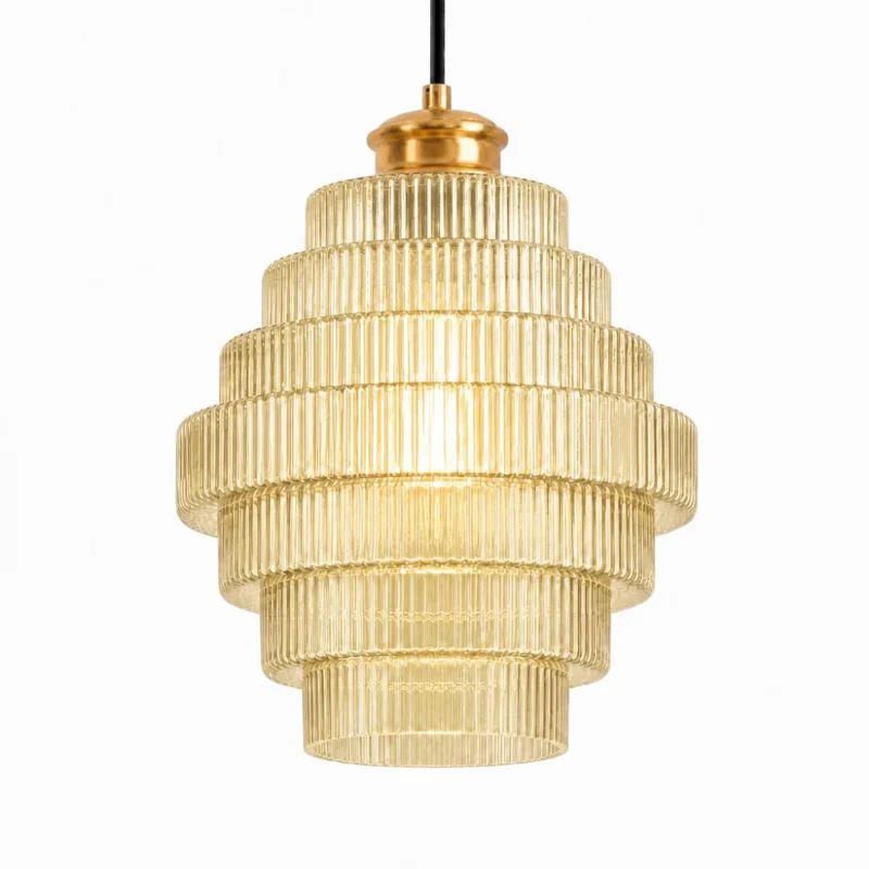 Glazen Hanglamp Gestreept Gekleurd Glas Flesmodel Scandinavische Verlichting voor Eetkamer Woonkamer Keukeneiland | Sansoti