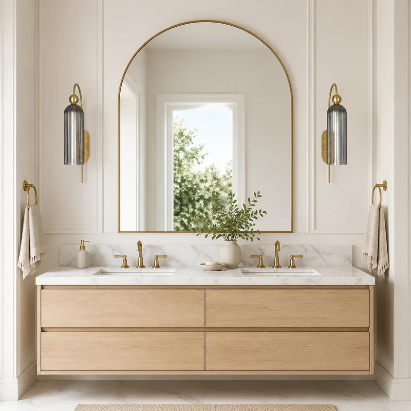 Geribbelde Glazen Wandlamp Cilindervorm met Gouden Fitting voor Gang, Slaapkamer, Woonkamer | Sansoti
