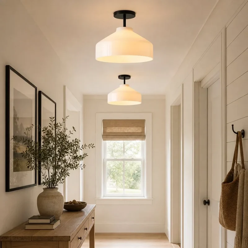 Minimalistisch Plafondlamp Mat Metaal Scandinavisch Design Beige Smokey Grijs | Sansoti