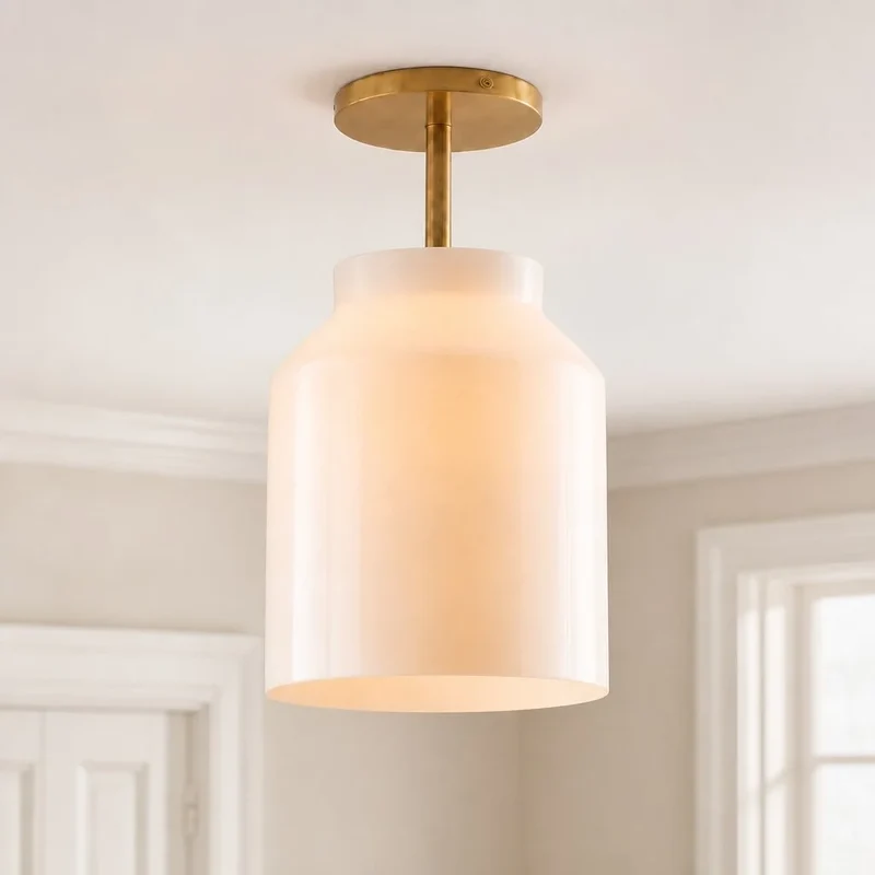 Minimalistisch Plafondlamp Mat Metaal Scandinavisch Design Beige Smokey Grijs | Sansoti