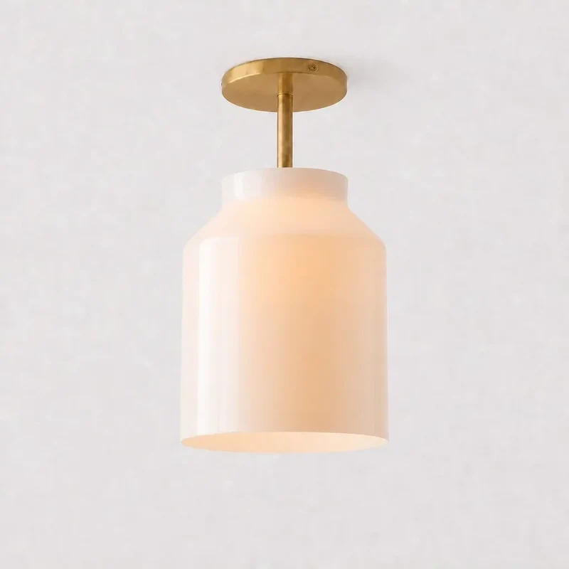 Minimalistisch Plafondlamp Mat Metaal Scandinavisch Design Beige Smokey Grijs | Sansoti