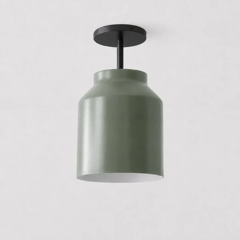 Minimalistisch Plafondlamp Mat Metaal Scandinavisch Design Beige Smokey Grijs | Sansoti