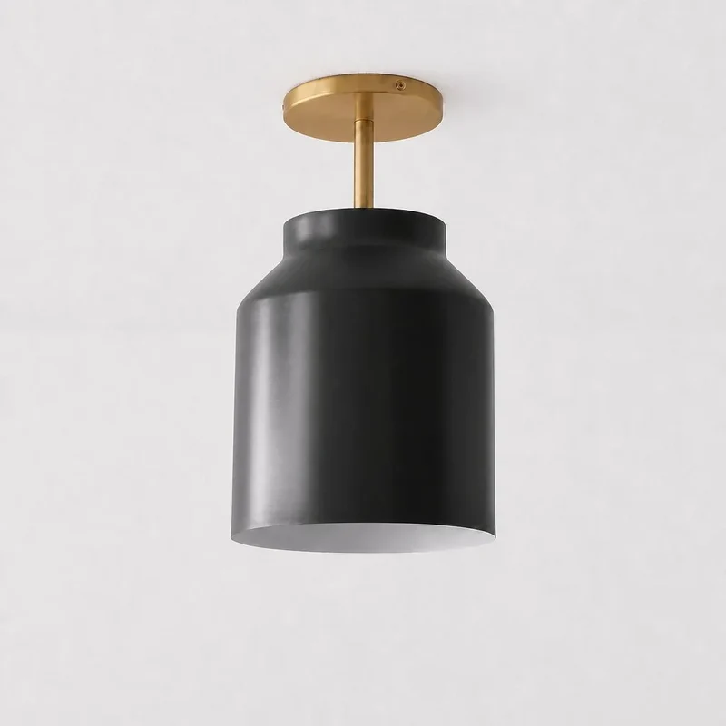 Minimalistisch Plafondlamp Mat Metaal Scandinavisch Design Beige Smokey Grijs | Sansoti