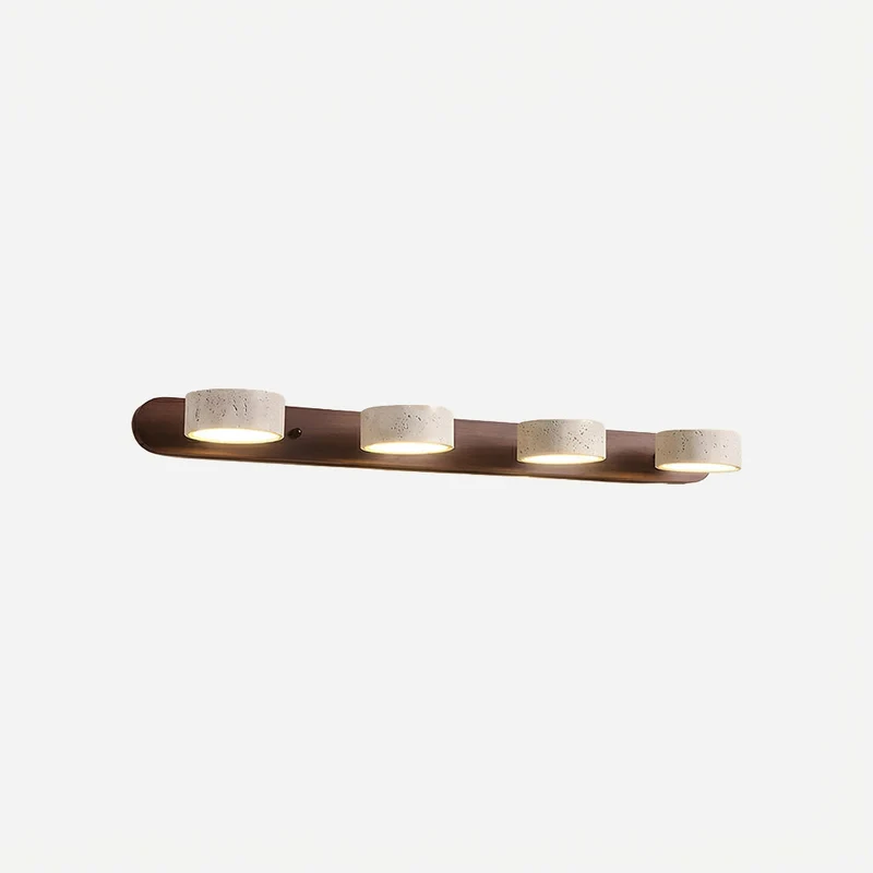 Verstelbare Wandlamp Travertijn & Hout – 2/3/4 Lichtpunten Warm Licht Sconce | Sansoti