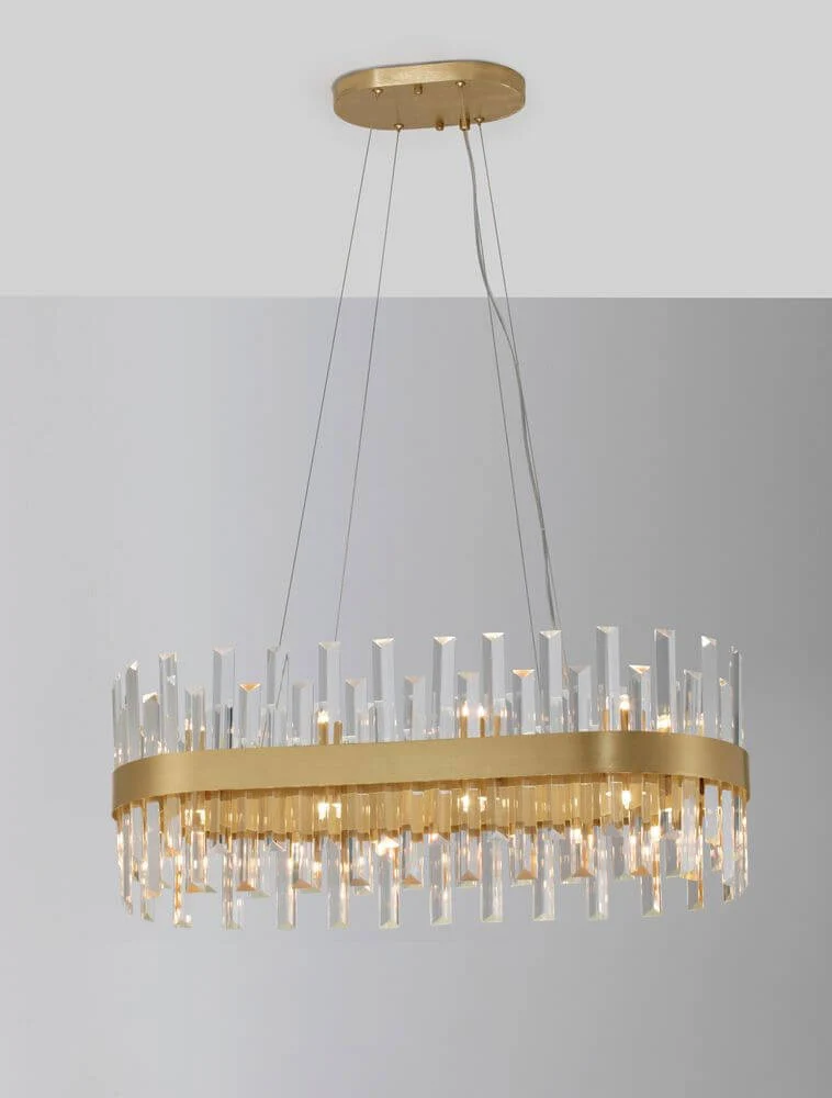 Crown Pendelleuchte 10-flammig Gold-Satiniert
