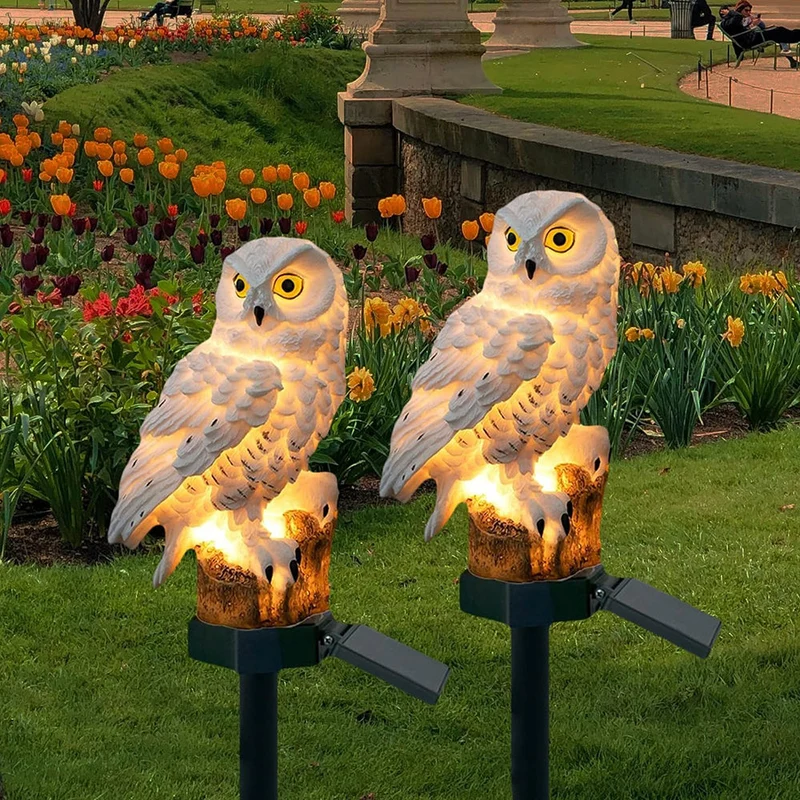 Uil Tuinlamp Zonne-energie Led IP65 Waterdicht Warm Wit 45cm Decoratie Tuin Terras Oprit | Sansoti