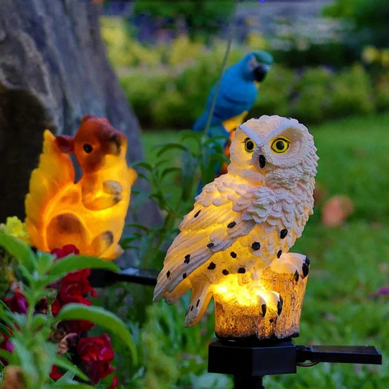 Uil Tuinlamp Zonne-energie Led IP65 Waterdicht Warm Wit 45cm Decoratie Tuin Terras Oprit | Sansoti