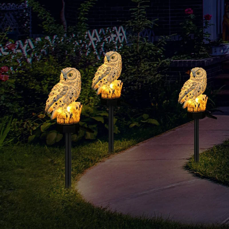 Uil Tuinlamp Zonne-energie Led IP65 Waterdicht Warm Wit 45cm Decoratie Tuin Terras Oprit | Sansoti