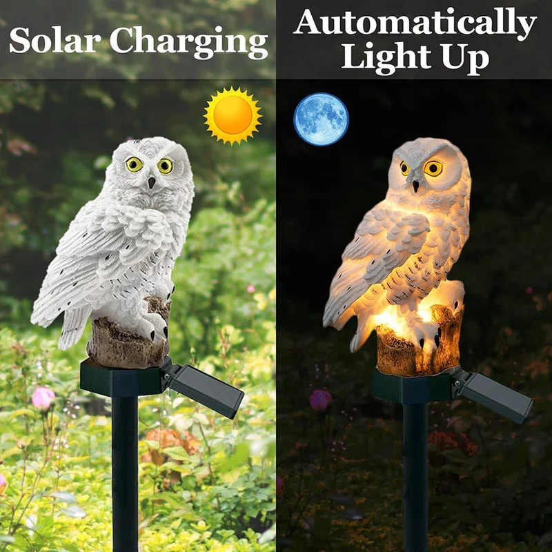 Uil Tuinlamp Zonne-energie Led IP65 Waterdicht Warm Wit 45cm Decoratie Tuin Terras Oprit | Sansoti