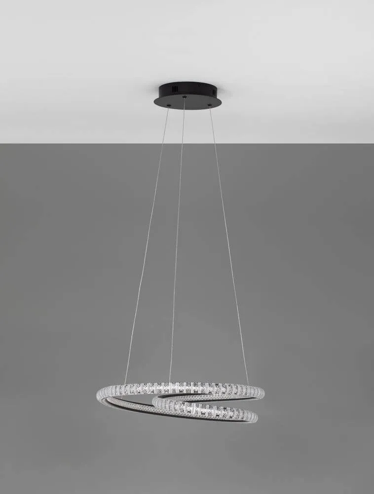 Ginevra LED Pendelleuchte Ø 48cm 3000K Schwarz