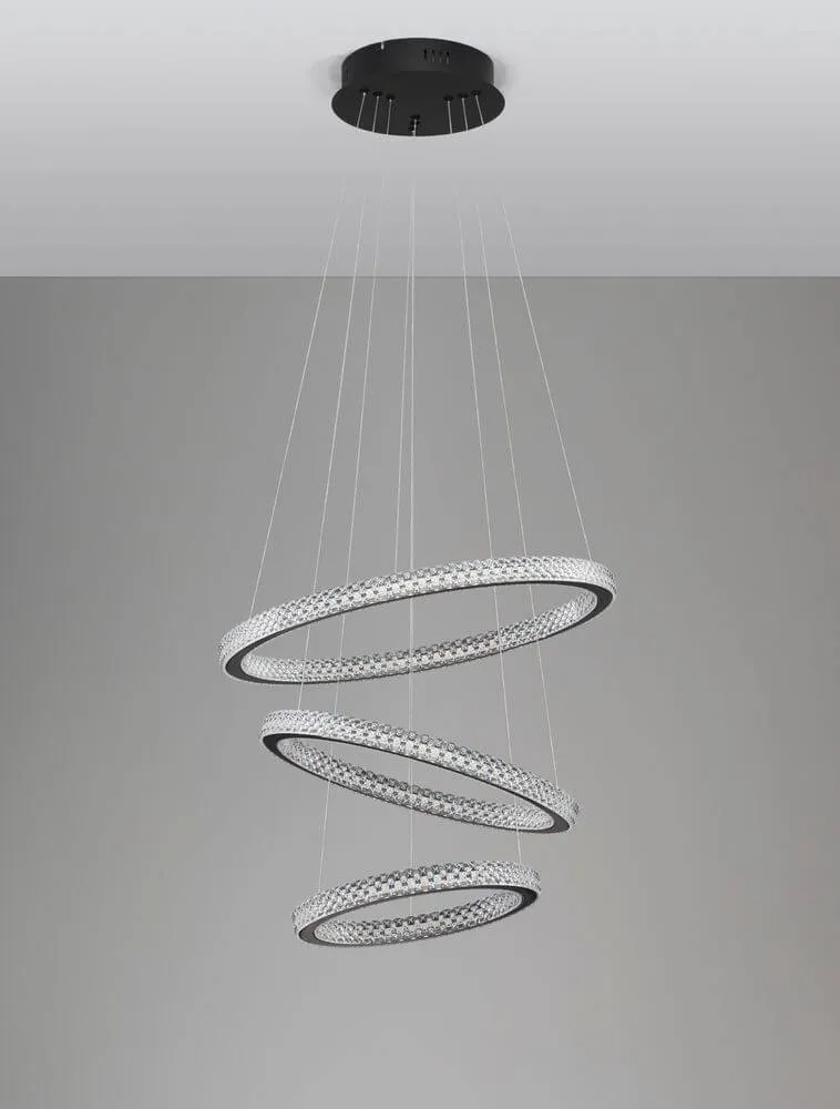 Ginevra LED Pendelleuchte 3-flammig Ø 51cm 3000K Schwarz