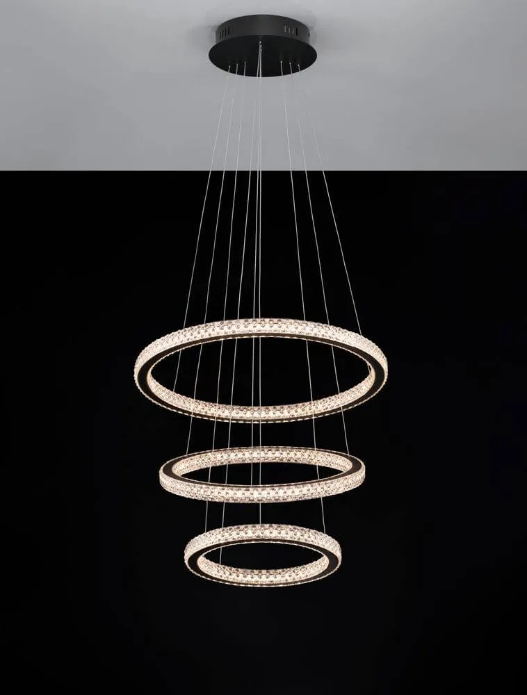 Ginevra LED Pendelleuchte 3-flammig Ø 51cm 3000K Schwarz