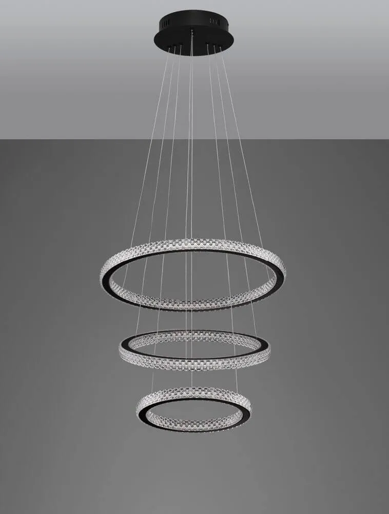 Ginevra LED Pendelleuchte 3-flammig Ø 51cm 3000K Schwarz
