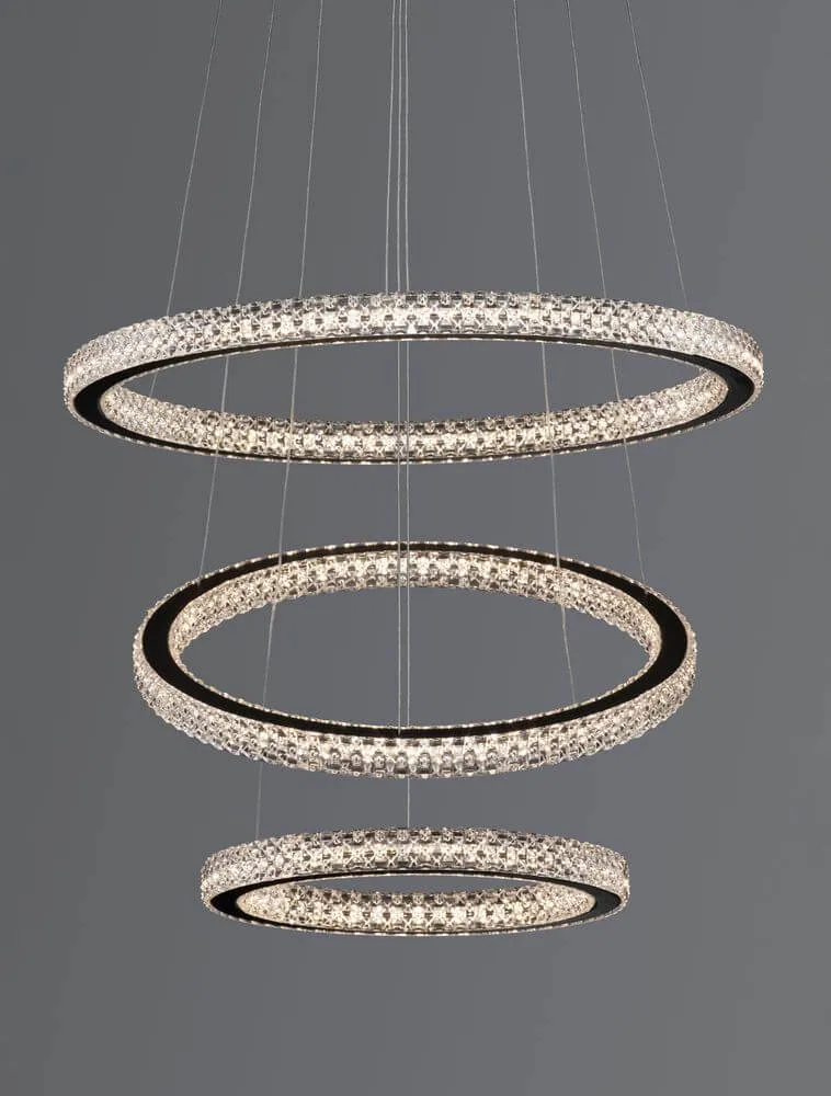 Ginevra LED Pendelleuchte 3-flammig Ø 51cm 3000K Schwarz