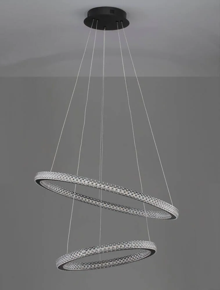 Ginevra LED Pendelleuchte 2-flammig Ø 60,5cm 3000K Schwarz