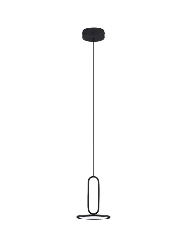 Gea LED Pendelleuchte Ø 17,5cm 3000K Baldachin Flach Schwarz