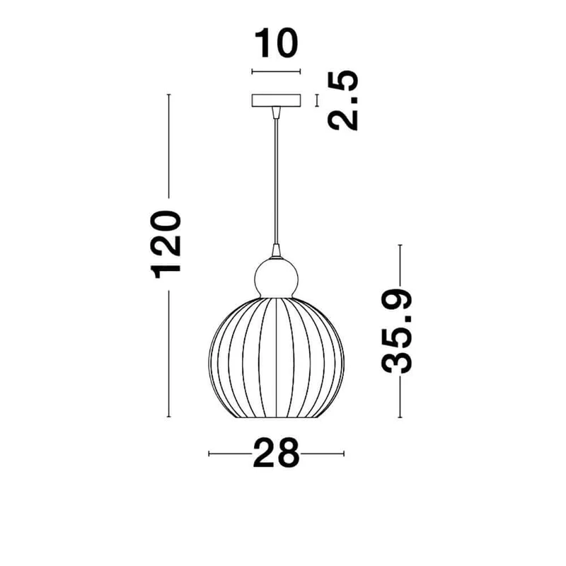 Nova Luce Lingua Pendellampe Messing, Champagner