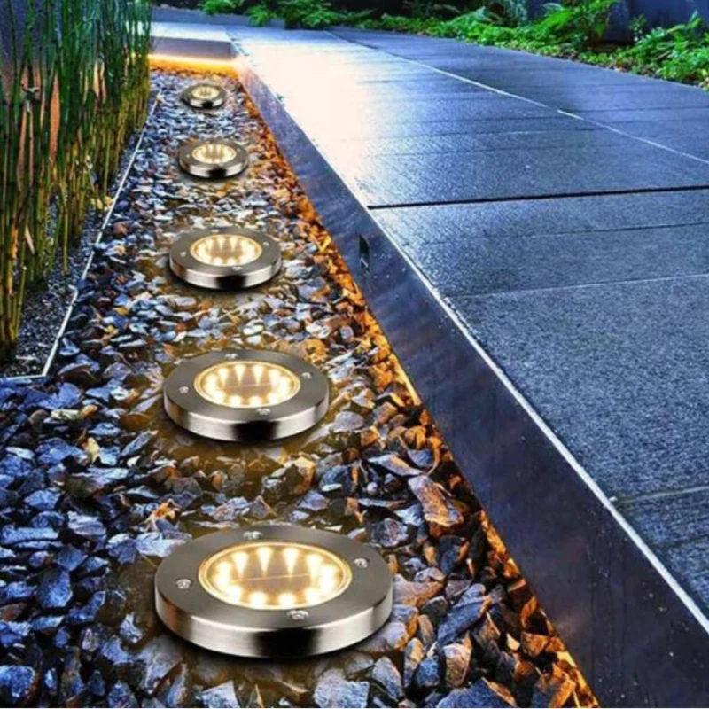 Solarlamp Tuinverlichting Set 4 Stuks LED Padverlichting Draadloos Automatisch Weerfunctie Buitenlamp Tuin | Sansoti