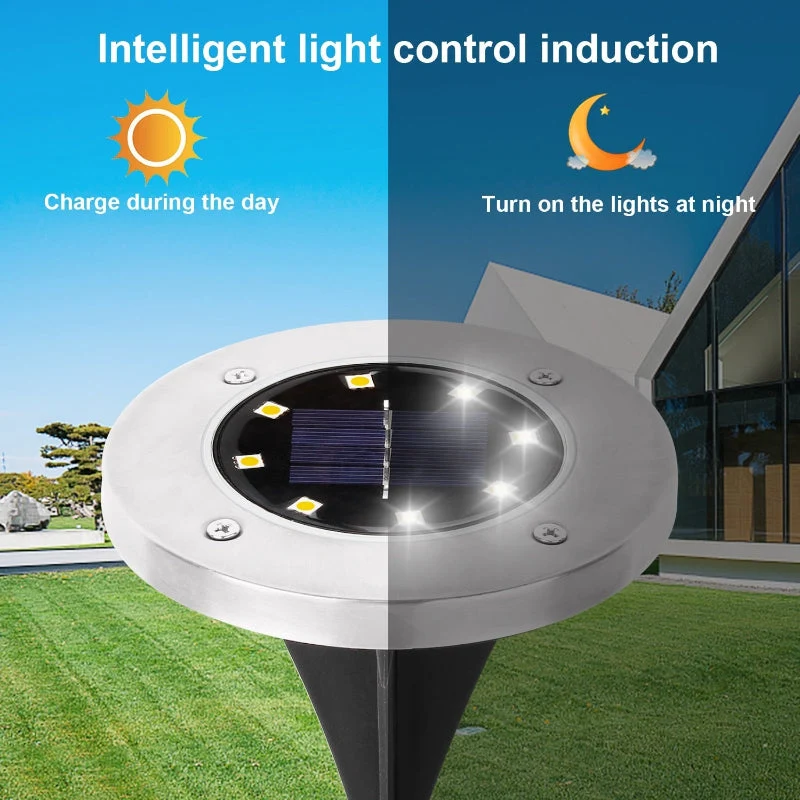 Solarlamp Tuinverlichting Set 4 Stuks LED Padverlichting Draadloos Automatisch Weerfunctie Buitenlamp Tuin | Sansoti