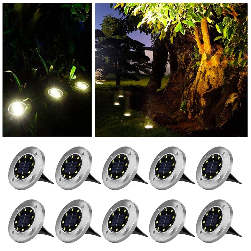 Solarlamp Tuinverlichting Set 4 Stuks LED Padverlichting Draadloos Automatisch Weerfunctie Buitenlamp Tuin | Sansoti